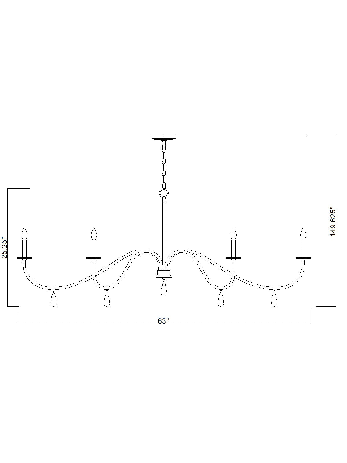 Toussant 6 Light Chandelier