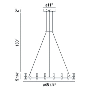 Albany 18-Light 45" Integrated LED Chandelier
