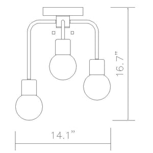 Neutra 3 Light Semi Flush Mount