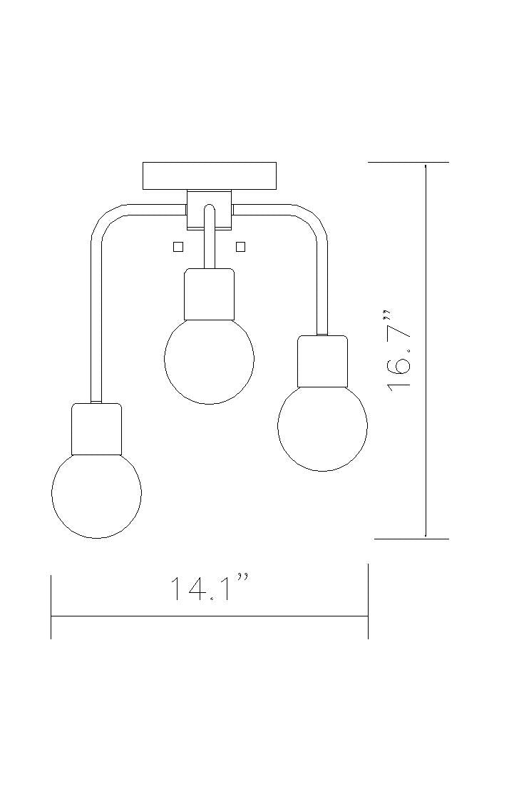Neutra 3 Light Semi Flush Mount