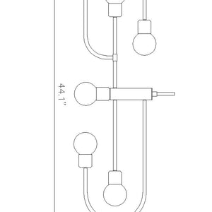 Neutra 5 Light Linear Chandelier