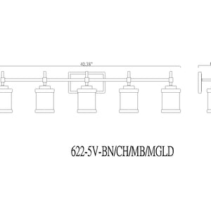 Cadoc 5 Light Vanity