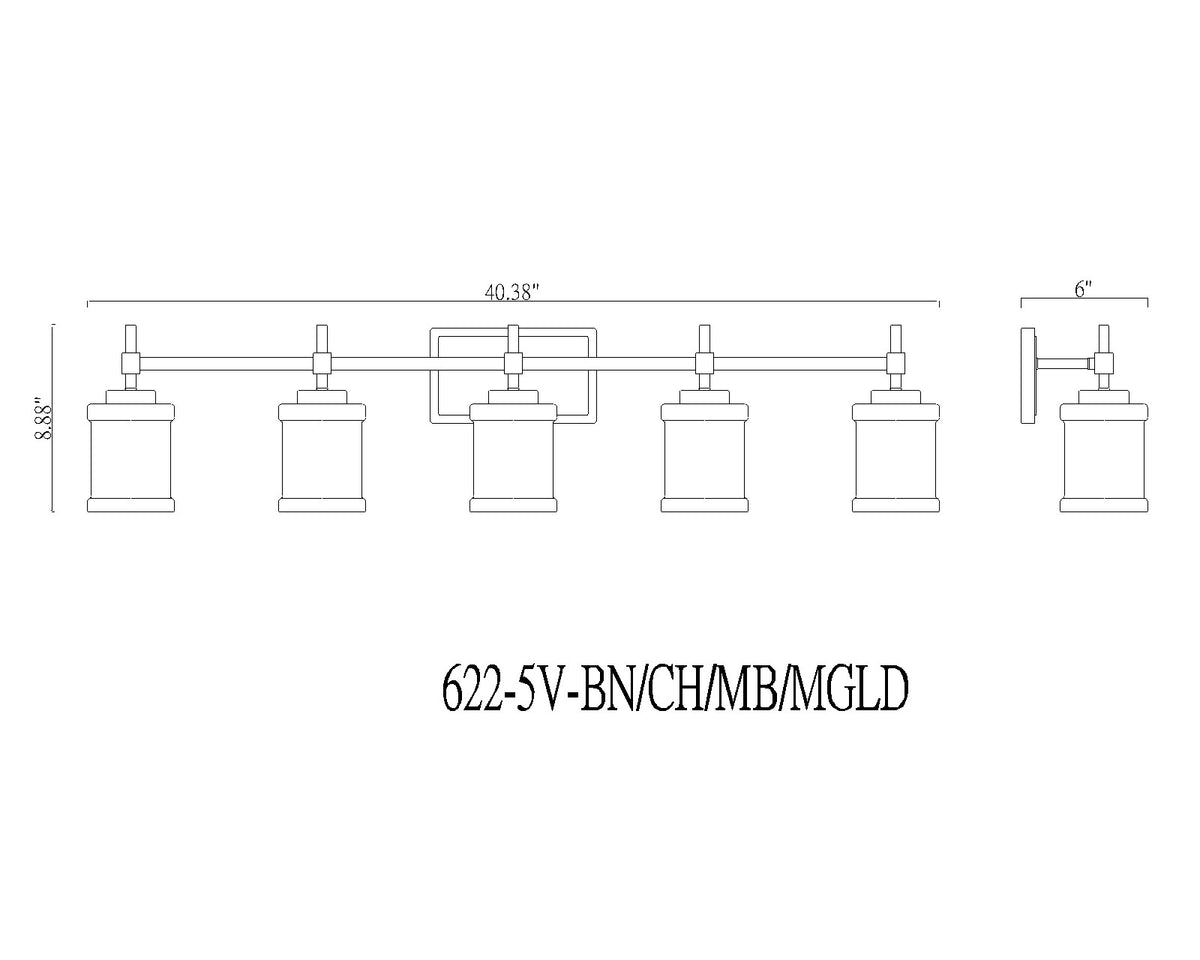 Cadoc 5 Light Vanity