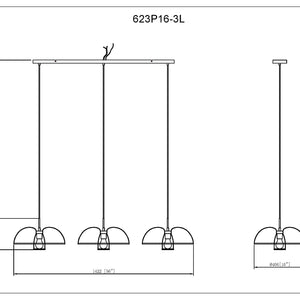 Valencia 3 Light Linear Chandelier