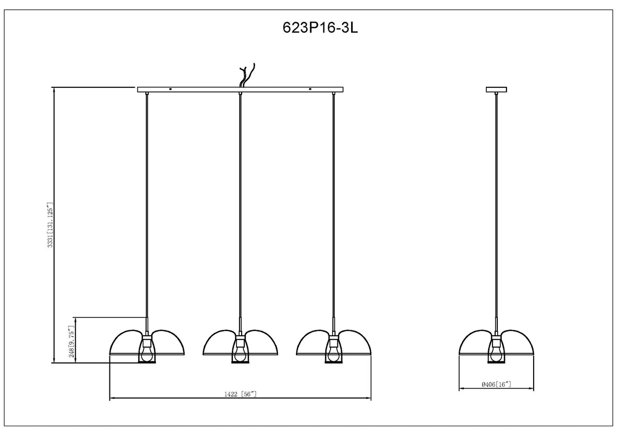 Valencia 3 Light Linear Chandelier