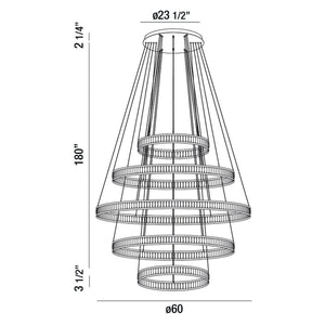 Forster 5-Tier 5-Light 60" Integrated LED Grand Chandelier