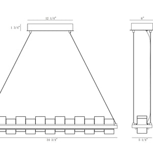 Bruco 35" Integrated LED Linear Chandelier