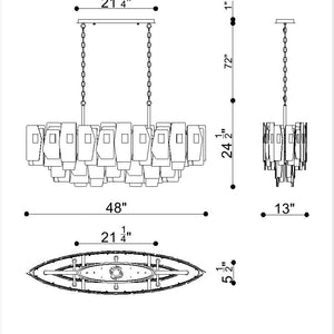 Cocolina 2-Tier 11-Light 48" Linear Chandelier