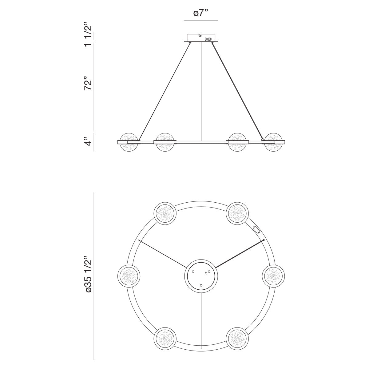 Circolo 6-Light 36" Integrated LED Chandelier