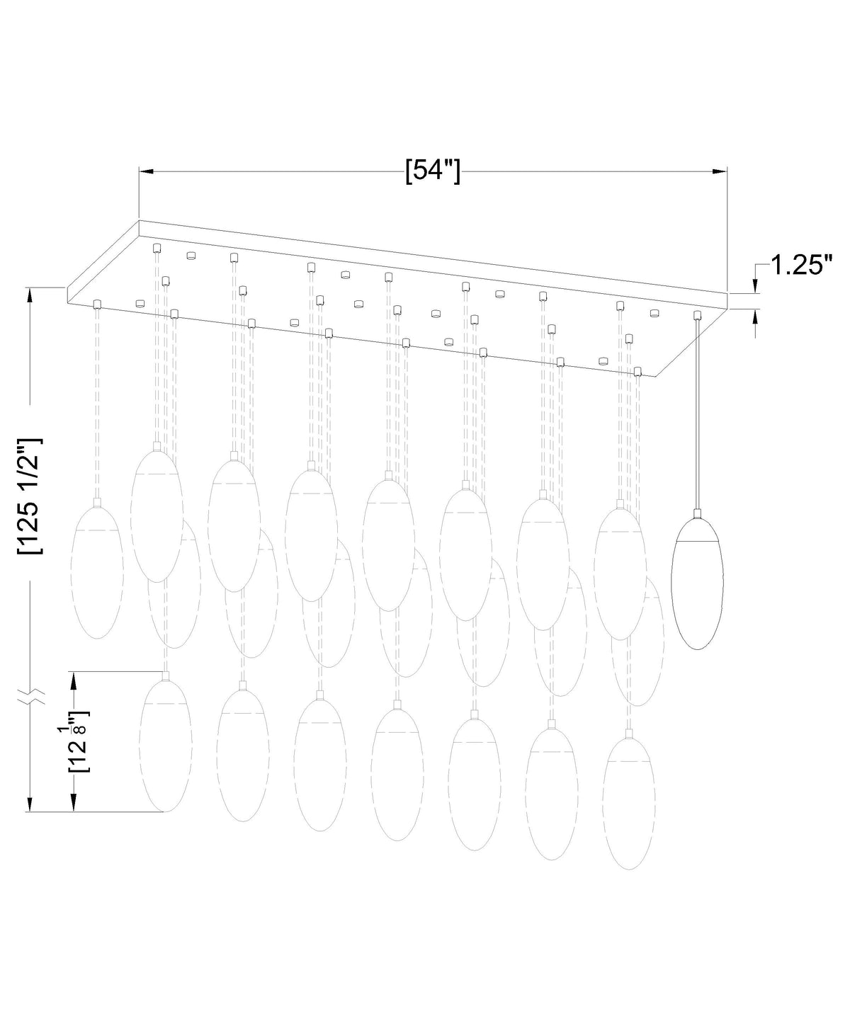 Arden 23 Light Linear Chandelier