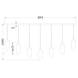 Arden 7 Light Linear Chandelier