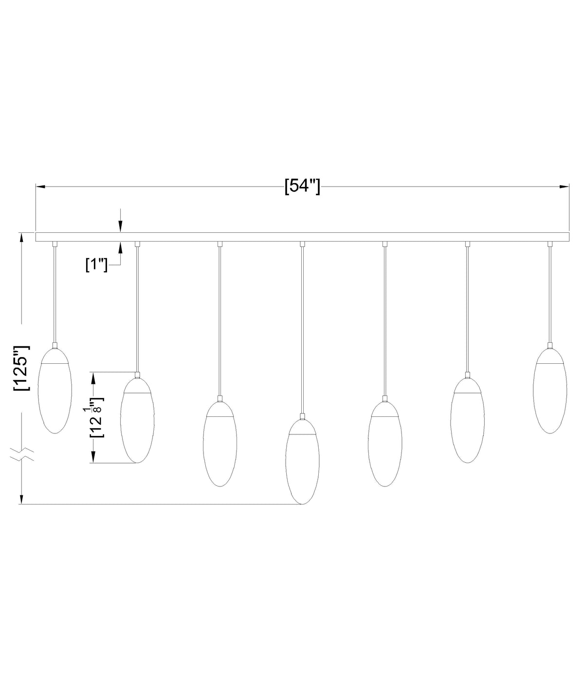 Arden 7 Light Linear Chandelier