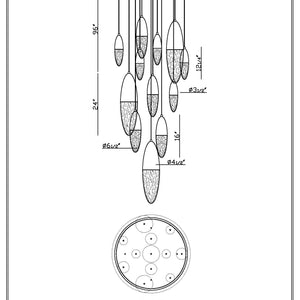 Ecrou 12-Light 30" Multi Drop Chandelier