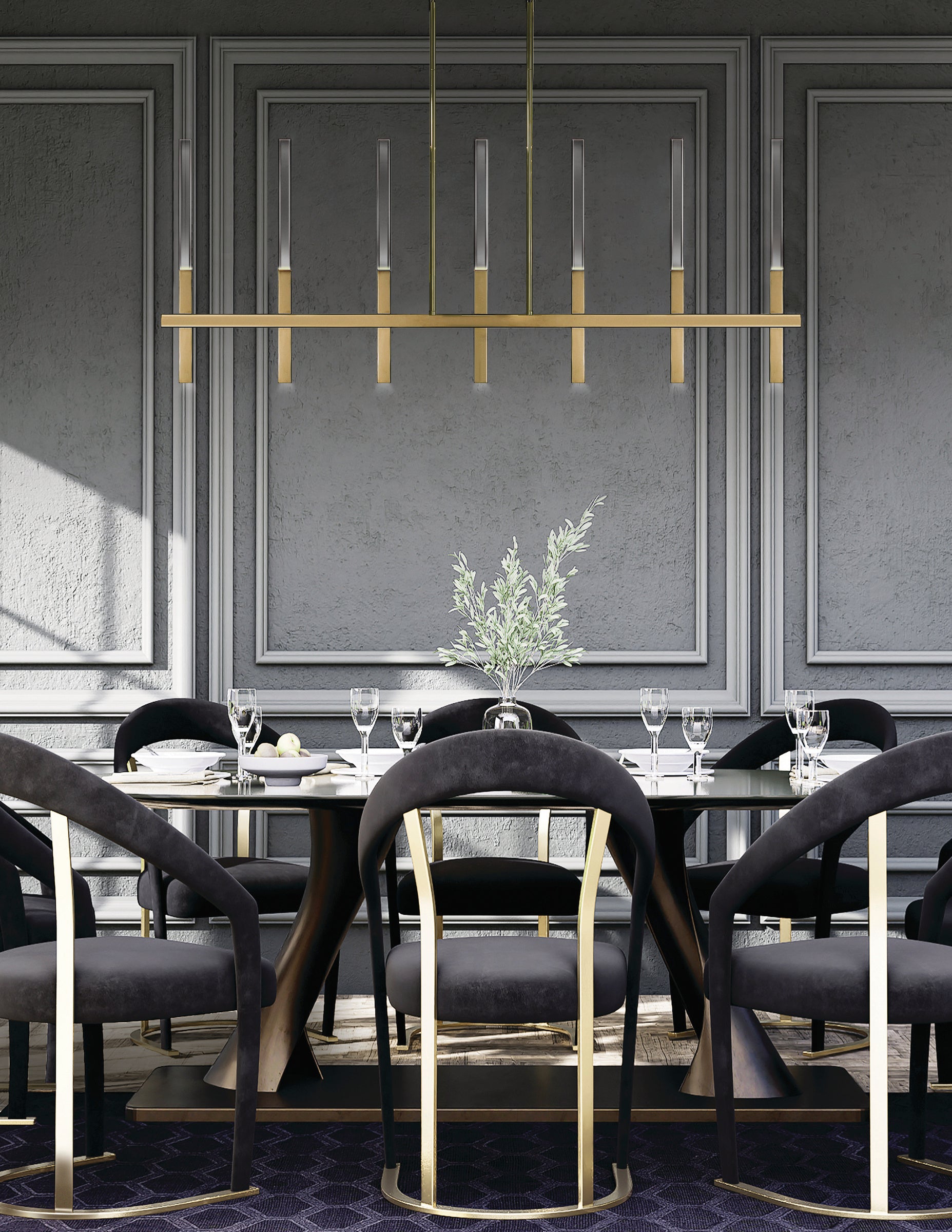 Benicio 7-Light 46" Integrated LED Linear Chandelier