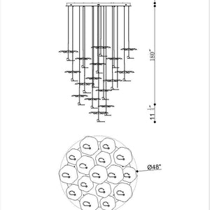 Lagatto 16-Light 48" Integrated LED Grand Chandelier