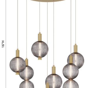Palmas 7-Light 30" Integrated LED Multi Drop Chandelier