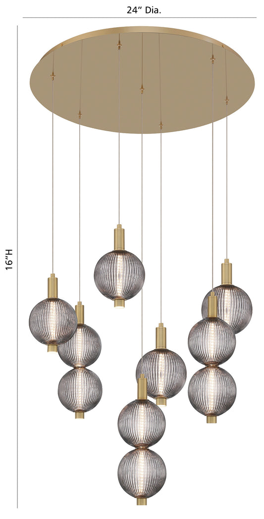 Palmas 7-Light 30" Integrated LED Multi Drop Chandelier