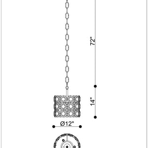 Perrene 3-Light 14" Pendant Chandelier
