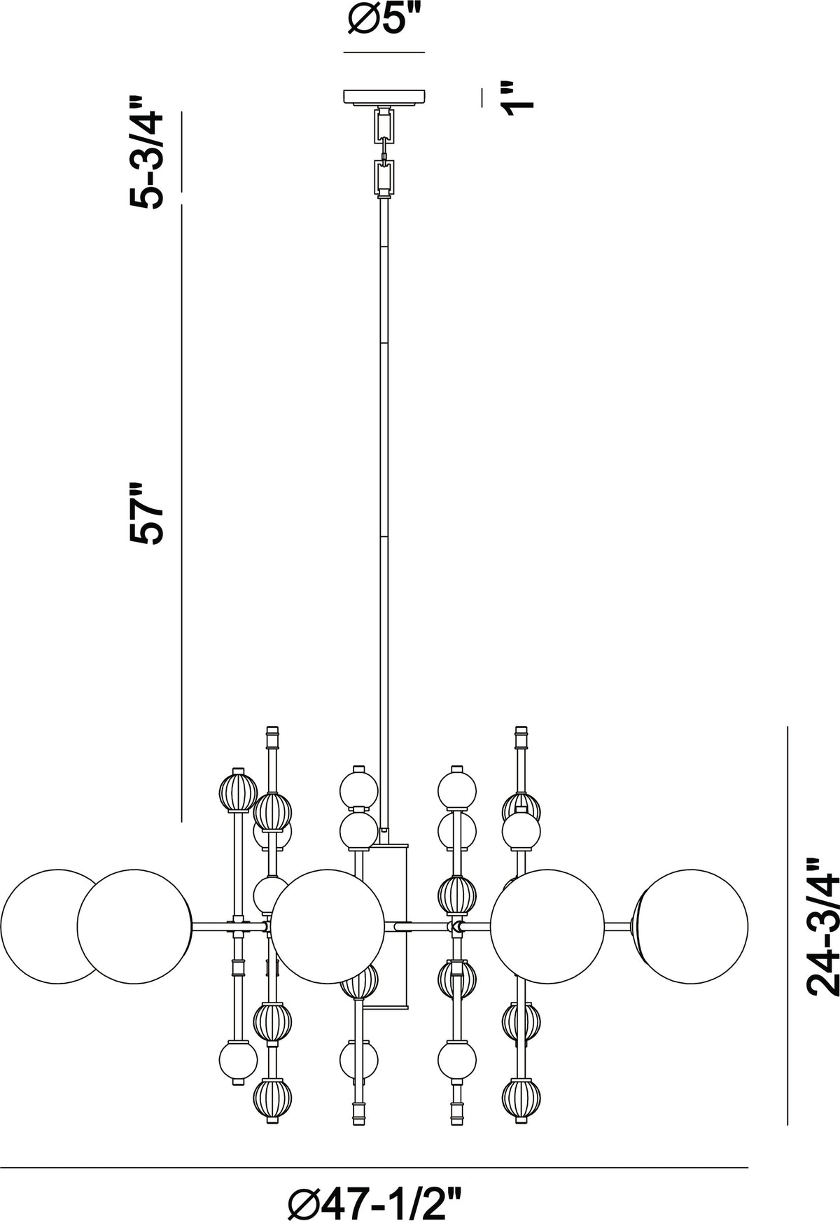 Traiton 9-Light 48" Chandelier