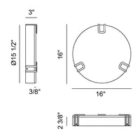 Noga 16" Integrated LED Ceiling Mount