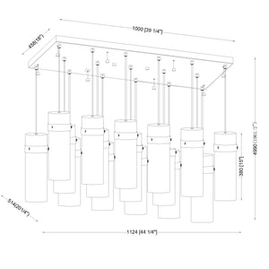 Fontaine 17 Light Linear Chandelier