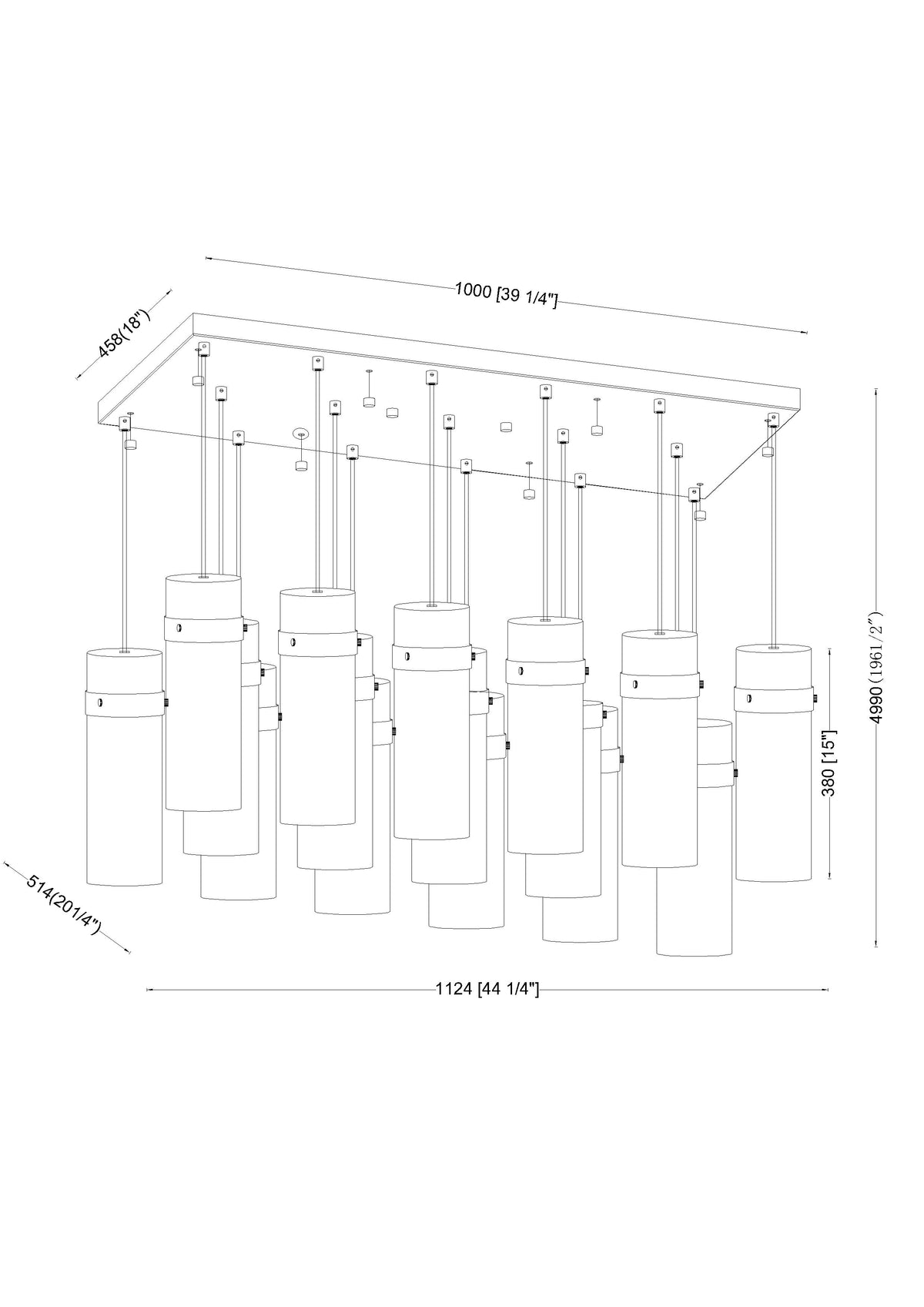 Fontaine 17 Light Linear Chandelier
