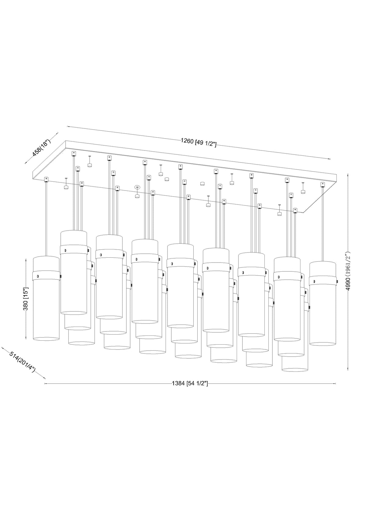 Fontaine 23 Light Linear Chandelier