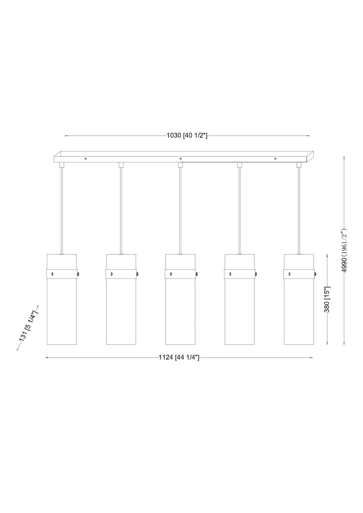 Fontaine 5 Light Linear Chandelier