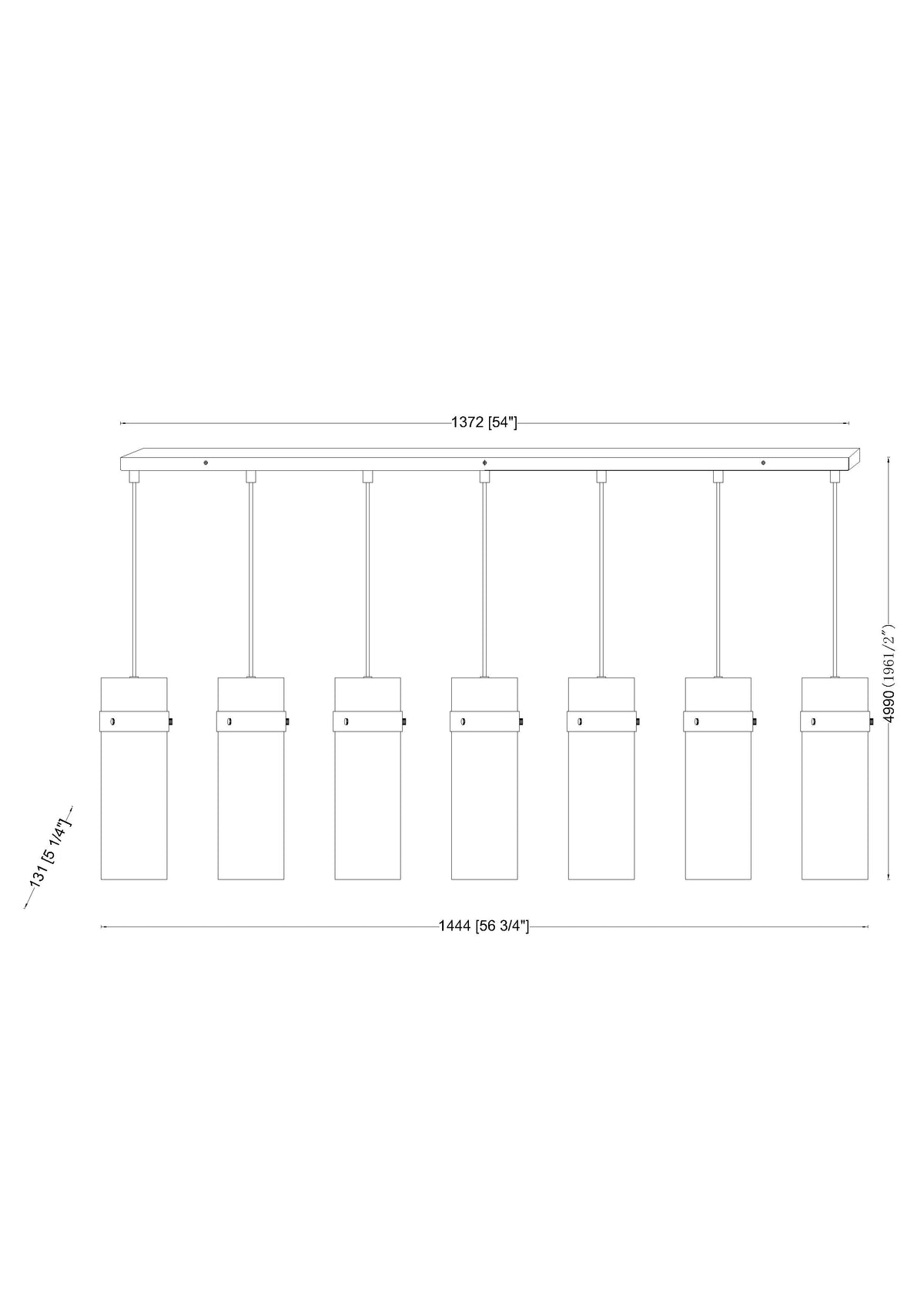Fontaine 7 Light Linear Chandelier