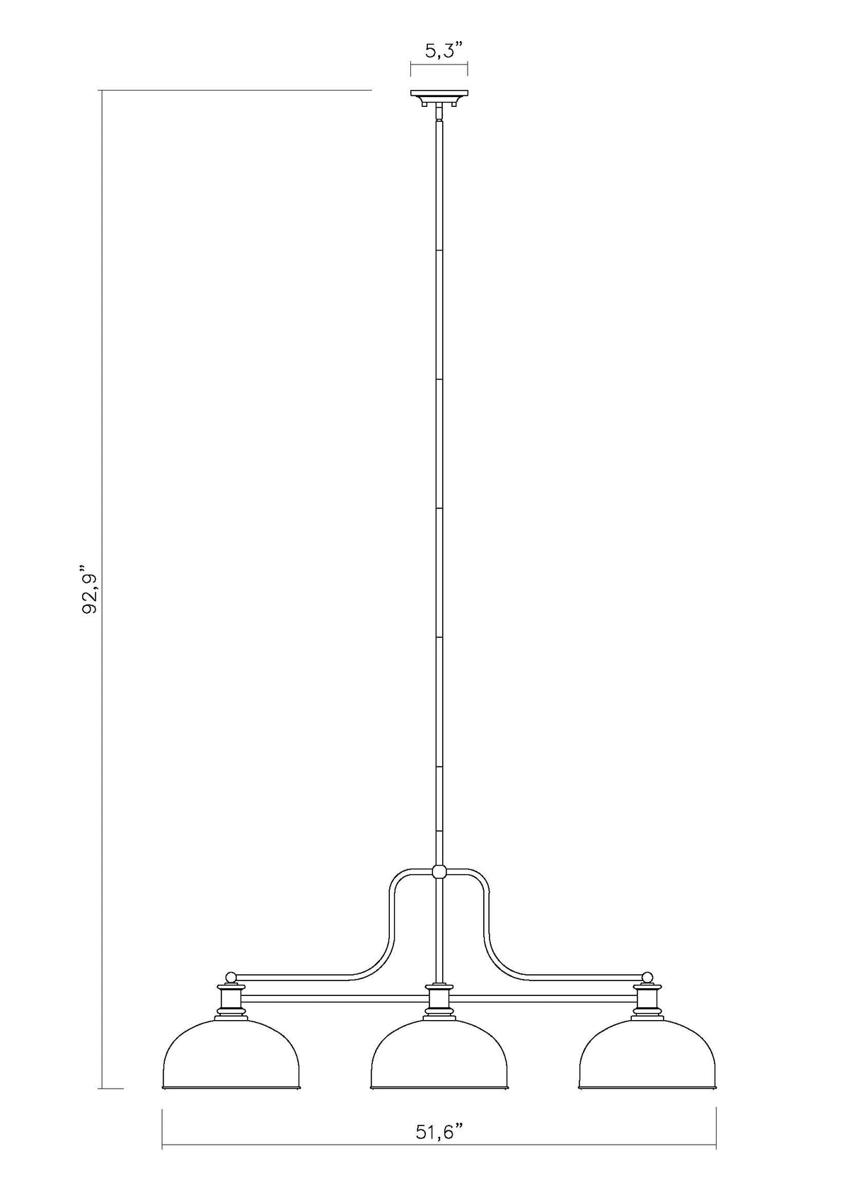 Melange 3 Light Billiard