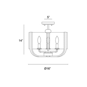 Campisi 3-Light 16" Flush Mount
