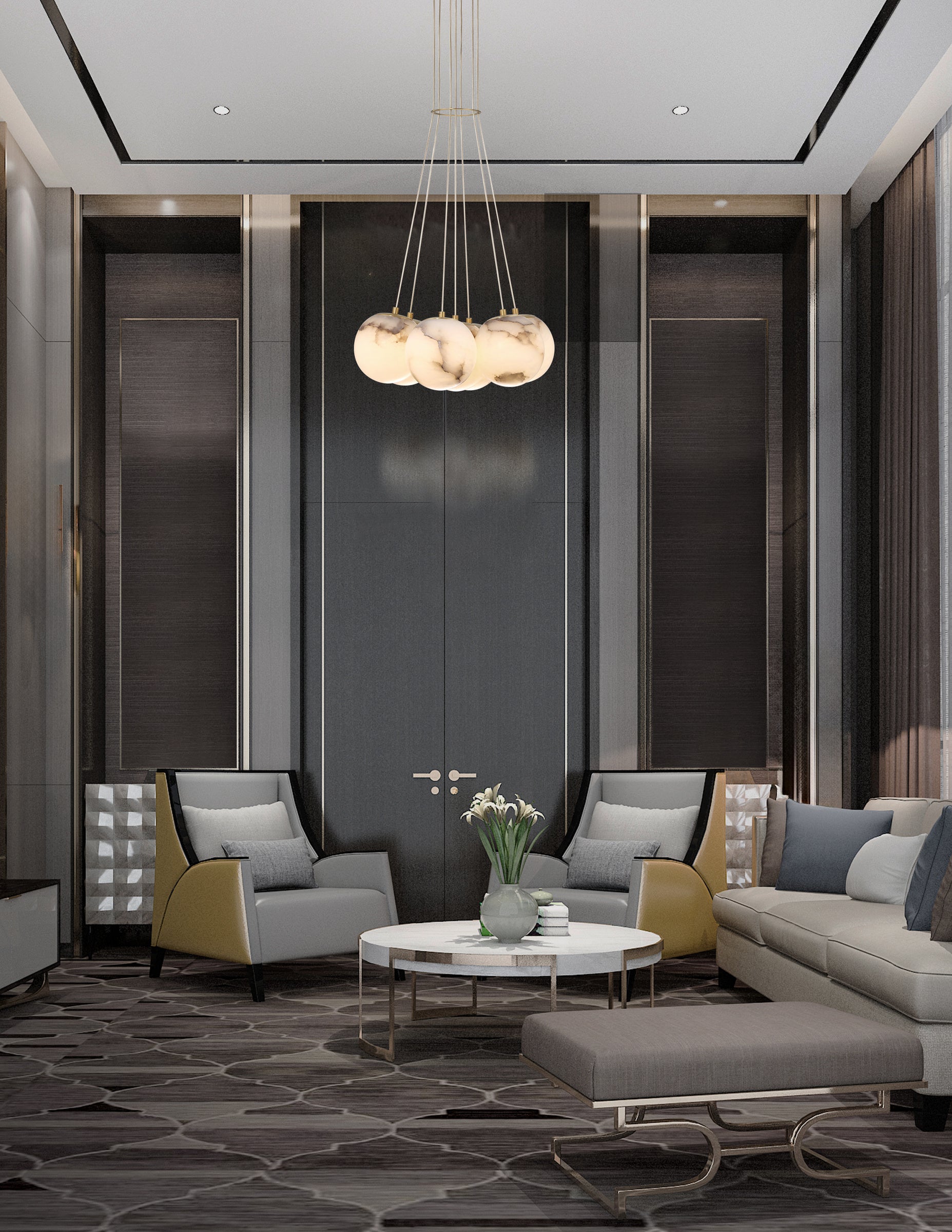 Kepler 7-Light 18" Integrated LED Multi Drop Chandelier