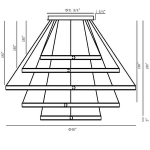Verdura 5-Tiers 5-Light 2" Integrated LED Grand Chandelier