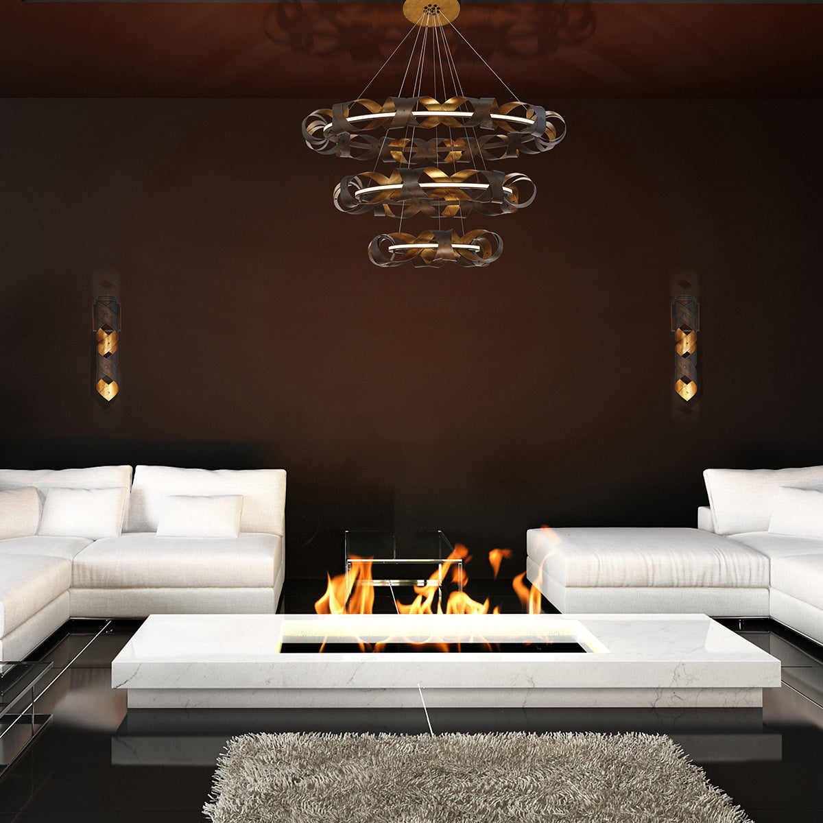 Banderia 3-Tiers 3-Light 44" Integrated LED Grand Chandelier