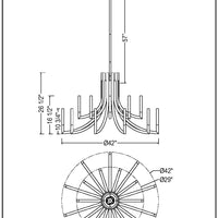 Olette 2-Tiers 20-Light 42" Integrated LED Grand Chandelier