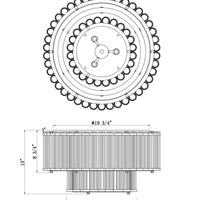 Glasbury 2-Tiers 9-Light 24" Flush Mount
