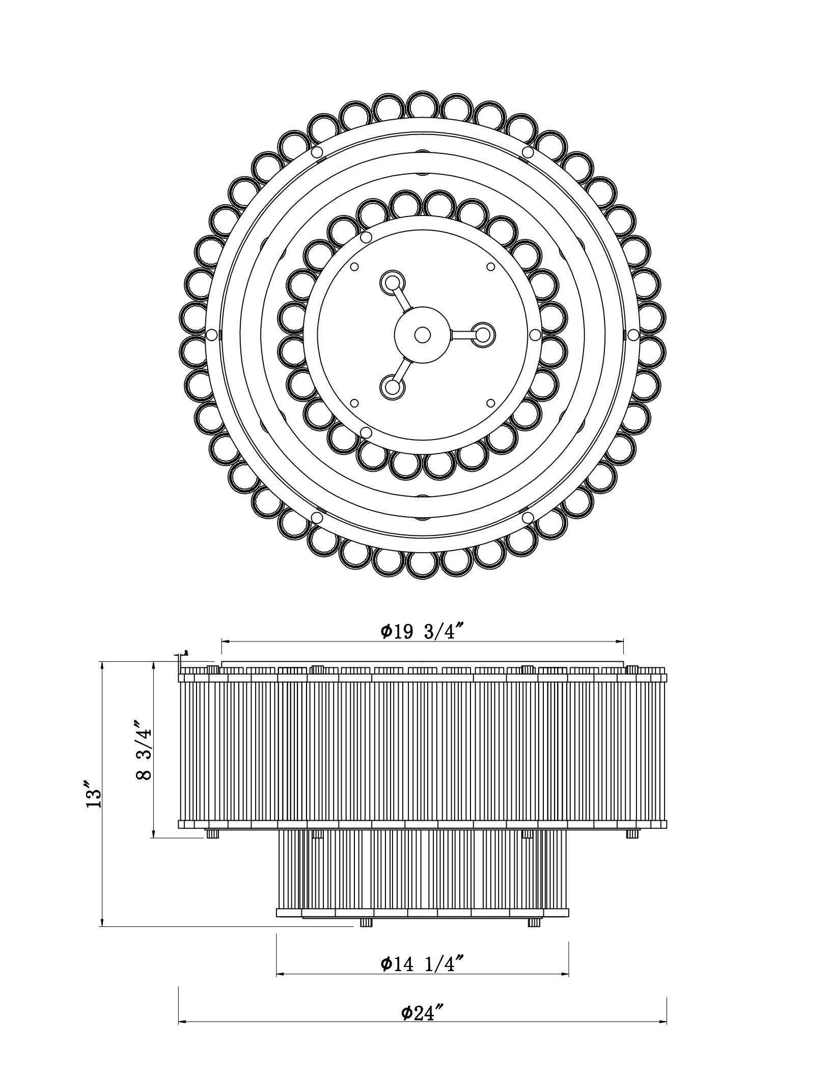 Glasbury 2-Tiers 9-Light 24" Flush Mount