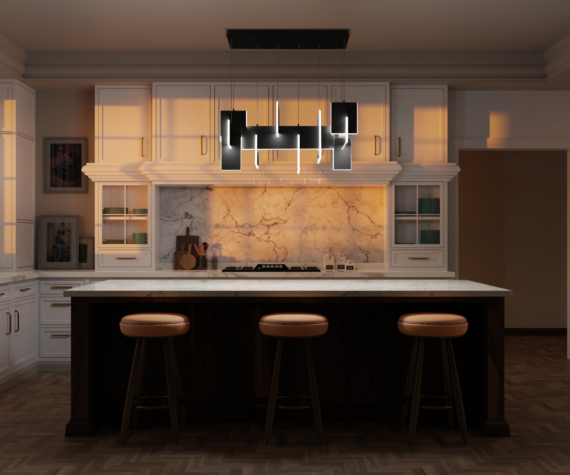 Coburg 3-Light 42" Integrated LED Linear Chandelier