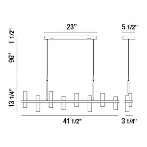 Netto 8-Light 42" Integrated LED Linear Chandelier