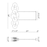 Nuvola 56" Integrated LED Linear Chandelier