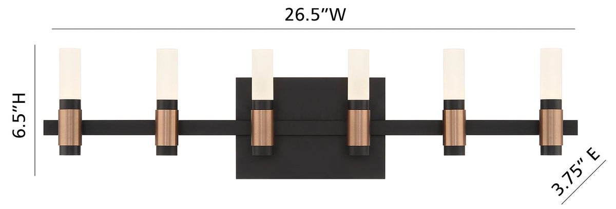 Albany 6-Light 27" Integrated LED Vanity