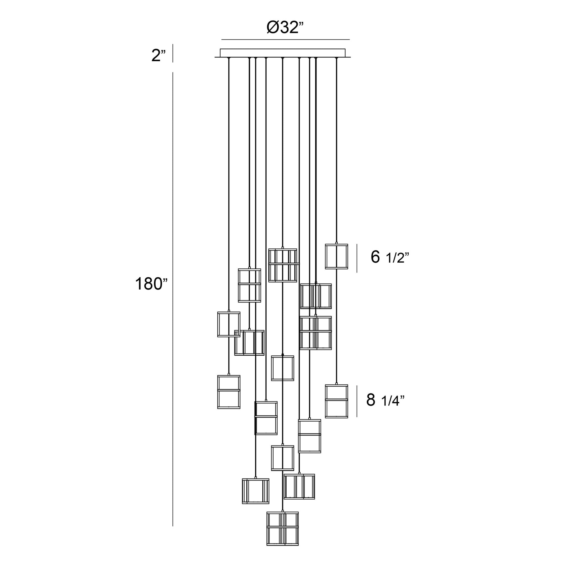 Ferro 16-Light 32" Integrated LED Multi Drop Chandelier