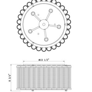 Glasbury 5-Light 18" Flush Mount