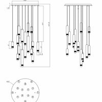 Cambre 16-Light 32" Integrated LED Multi Drop Chandelier
