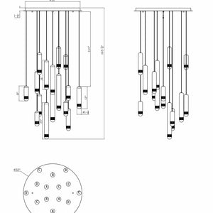 Cambre 16-Light 32" Integrated LED Multi Drop Chandelier