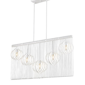 Contour 5 Light Linear Chandelier 5 x 60W - Candelabra