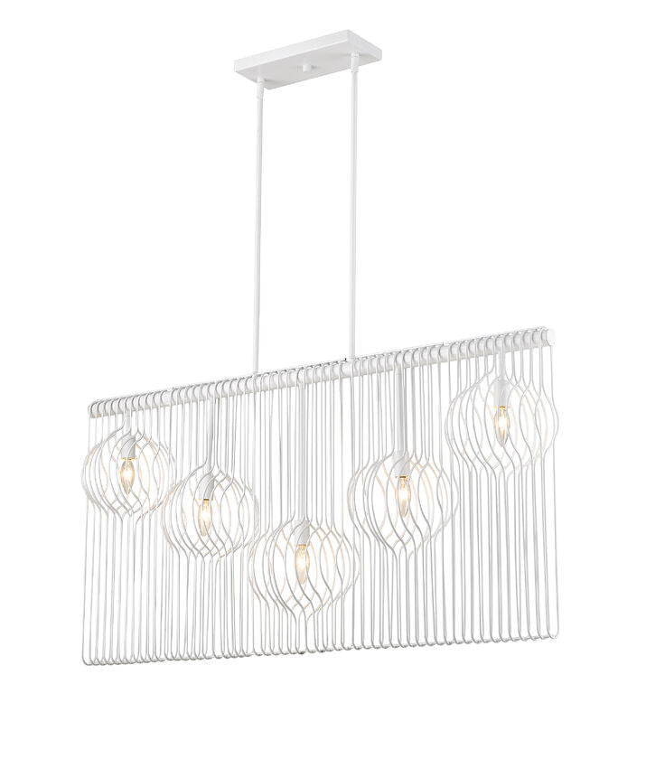 Contour 5 Light Linear Chandelier 5 x 60W - Candelabra