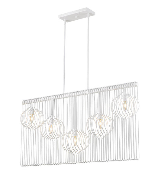 Contour 5 Light Linear Chandelier 5 x 60W - Candelabra