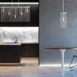 Contour 5 Light Linear Chandelier 5 x 60W - Candelabra