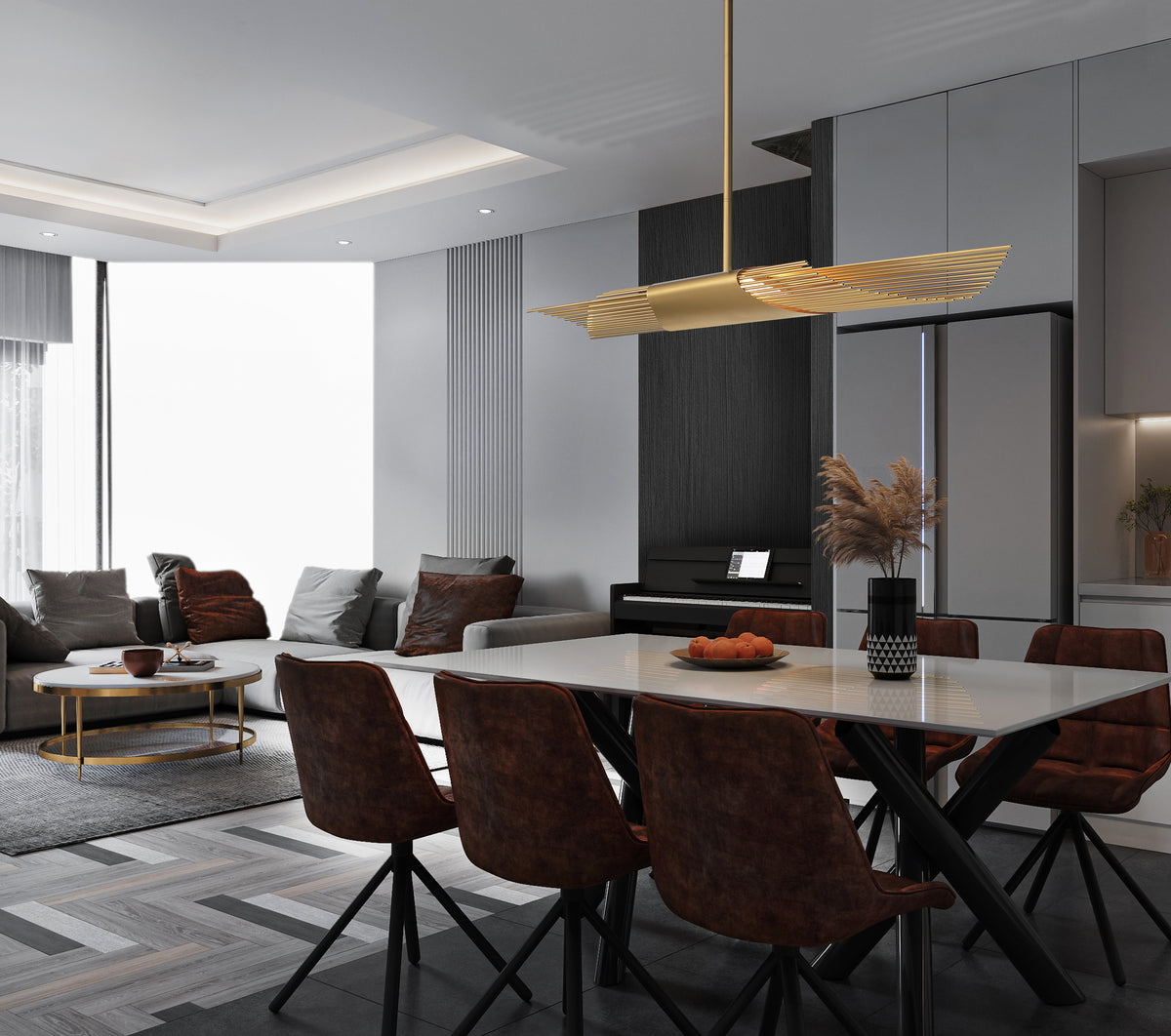 Umura 2-Light 49" Integrated LED Linear Chandelier
